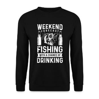 Weekend forecast fishing with a chance to tri - Unisex Sweatshirt - black - Front - Alina (178cm) & Michal (187cm)