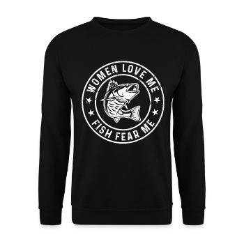 Women love me Pisces fear me - Unisex Sweatshirt - black - Front - Alina (178cm) & Michal (187cm)