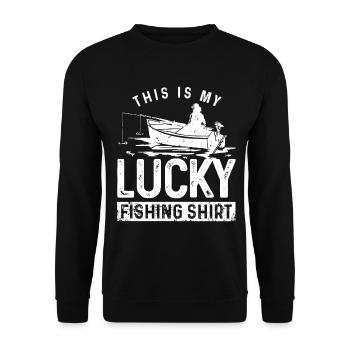 Voici ma chemise de pêche porte-bonheur - Sweat-shirt Unisexe - noir - Devant - Alina (178cm) & Michal (187cm)