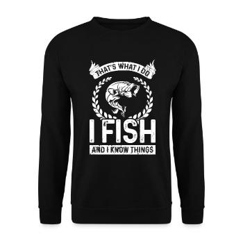 Das ist es, was ich tue Ich fische und ich weiß Di - Unisex Pullover - Schwarz - Vorne - Alina (178cm) & Michal (187cm)