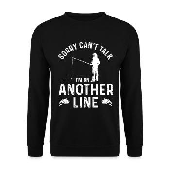 Sorry, I can't talk, I'm on - Unisex Sweatshirt - black - Front - Alina (178cm) & Michal (187cm)