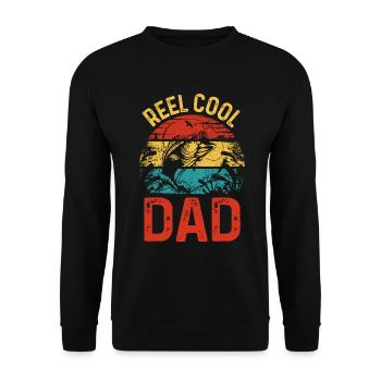 Retro-Rolle Cooler Papa - Unisex Pullover - Schwarz - Vorne - Alina (178cm) & Michal (187cm)