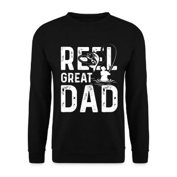 Reel Great Dad - Unisex Pullover - Schwarz - Vorne - Alina (178cm) & Michal (187cm)