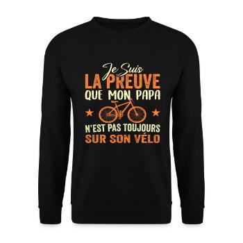 Papa cycliste cyclisme Bébé Nourrisson Naissance - Sweat-shirt Unisexe - noir - Devant - Alina (178cm) & Michal (187cm)