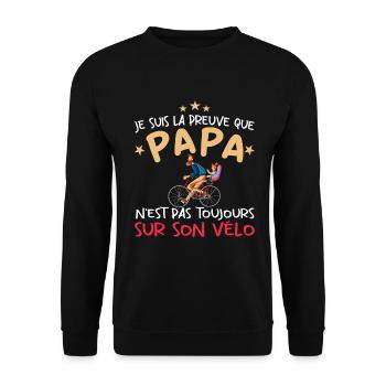 Papa cycliste cyclisme Bébé Nourrisson Naissance - Sweat-shirt Unisexe - noir - Devant - Alina (178cm) & Michal (187cm)