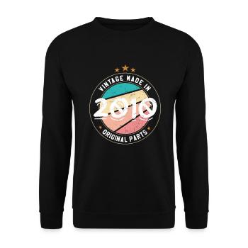 Geburtstagsgeschenk 2010 Frauen | Jahrgang 2010 - Unisex Pullover - Schwarz - Vorne - Alina (178cm) & Michal (187cm)
