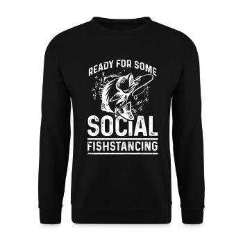 Ready for some social fish dances - Unisex Sweatshirt - black - Front - Alina (178cm) & Michal (187cm)