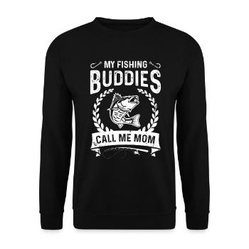 Mes collègues pêcheurs m’appellent maman - Sweat-shirt Unisexe - noir - Devant - Alina (178cm) & Michal (187cm)