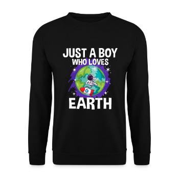 Erde Planet Geschenk - Unisex Pullover - Schwarz - Vorne - Alina (178cm) & Michal (187cm)