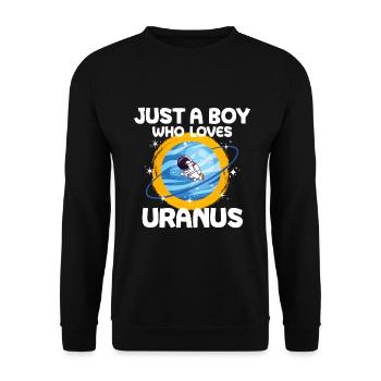 Uranus Planet Gift - Unisex Sweatshirt - black - Front - Alina (178cm) & Michal (187cm)