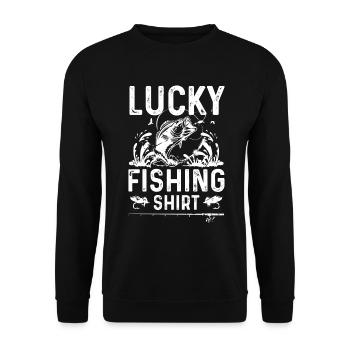 Chemise de pêcheur heureux - Sweat-shirt Unisexe - noir - Devant - Alina (178cm) & Michal (187cm)