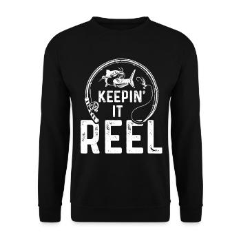 Keepin' It Reel - Unisex Sweatshirt - black - Front - Alina (178cm) & Michal (187cm)