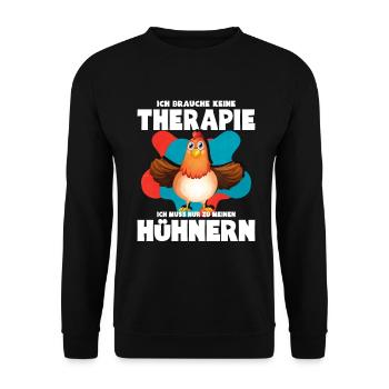 Hühnern Huhn Landwirt Geschenk - Unisex Pullover - Schwarz - Vorne - Alina (178cm) & Michal (187cm)