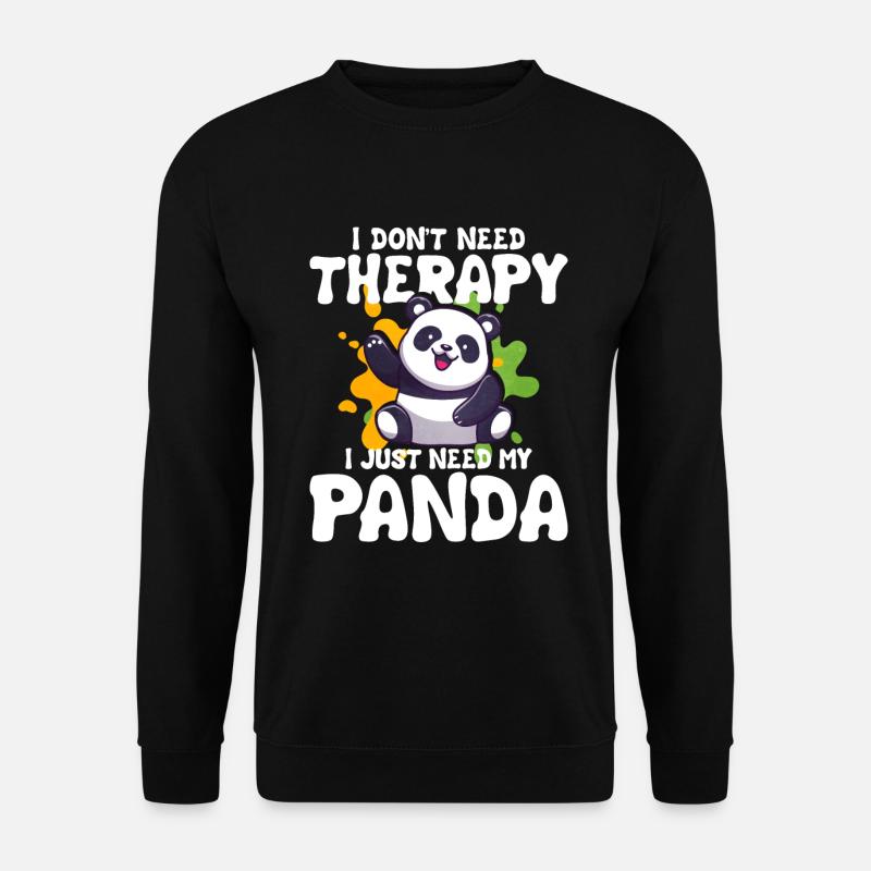Panda - Unisex Pullover - Schwarz