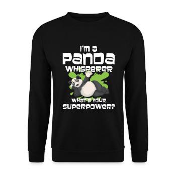 Panda - Unisex Sweatshirt - black - Front - Alina (178cm) & Michal (187cm)