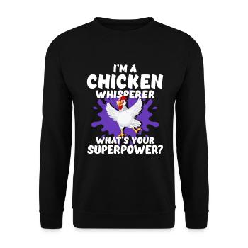 Poulets - Sweat-shirt Unisexe - noir - Devant - Alina (178cm) & Michal (187cm)