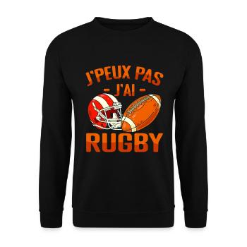 Je Peux Pas J'ai Rugby - Sweat-shirt Unisexe - noir - Devant - Alina (178cm) & Michal (187cm)