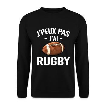 J'peux Pas J'ai Rugby - Sweat-shirt Unisexe - noir - Devant - Alina (178cm) & Michal (187cm)