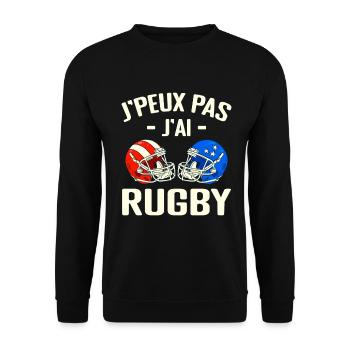 J'peux Pas J'ai Rugby - Sweat-shirt Unisexe - noir - Devant - Alina (178cm) & Michal (187cm)