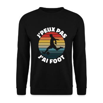 Je Peux Pas J'ai Foot | J'peux Pas J'ai foot - Sweat-shirt Unisexe - noir - Devant - Alina (178cm) & Michal (187cm)