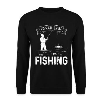 Ich würde lieber fischen - Unisex Pullover - Schwarz - Vorne - Alina (178cm) & Michal (187cm)