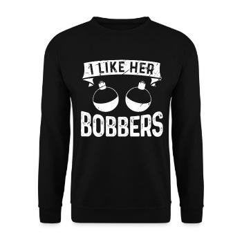 Ich mag ihre Bobber - Unisex Pullover - Schwarz - Vorne - Alina (178cm) & Michal (187cm)