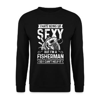 Ich hasse es, so sexy zu sein, aber ich bin ein An - Unisex Pullover - Schwarz - Vorne - Alina (178cm) & Michal (187cm)