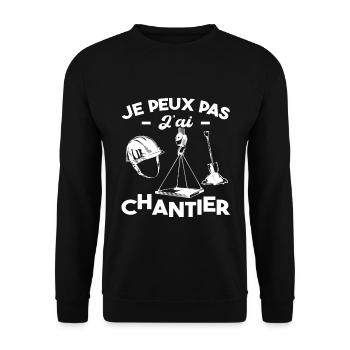 Je Peux Pas J'ai Chantier - Sweat-shirt Unisexe - noir - Devant - Alina (178cm) & Michal (187cm)