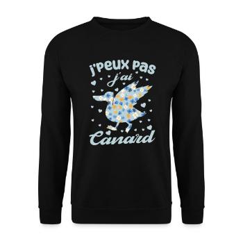 J'peux Pas J'ai Canard - Sweat-shirt Unisexe - noir - Devant - Alina (178cm) & Michal (187cm)
