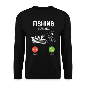 Angeln ist ein Beruf - Unisex Pullover - Schwarz - Vorne - Alina (178cm) & Michal (187cm)