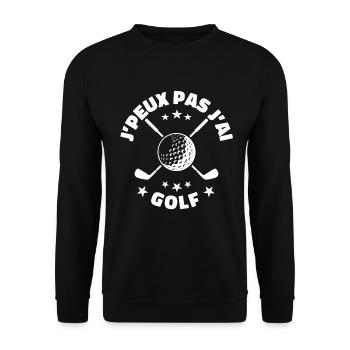 J'peux pas j'ai golf | GOLF SPORT - Sweat-shirt Unisexe - noir - Devant - Alina (178cm) & Michal (187cm)