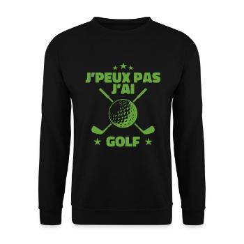 J'peux pas j'ai golf | GOLF SPORT - Sweat-shirt Unisexe - noir - Devant - Alina (178cm) & Michal (187cm)