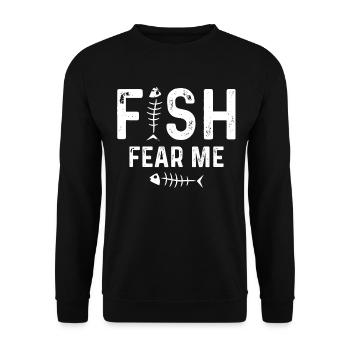 Les Poissons me craignent - Sweat-shirt Unisexe - noir - Devant - Alina (178cm) & Michal (187cm)