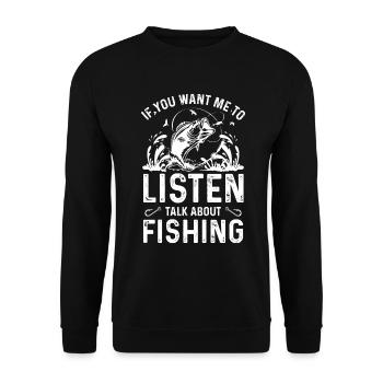 If you want me to listen, talk about the Fisc - Unisex Sweatshirt - black - Front - Alina (178cm) & Michal (187cm)