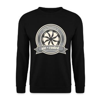 Oldtimer Air-cooled boxer engine Saying freedom - Unisex Sweatshirt - black - Front - Alina (178cm) & Michal (187cm)