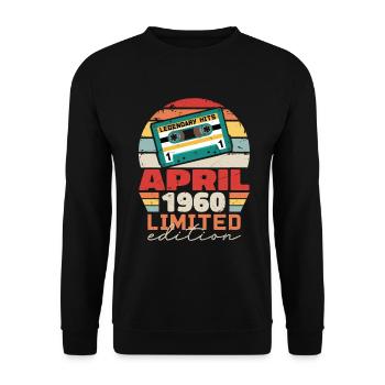 April 1960 Vintage Anniversary Retro Gift, 1960 - Unisex Sweatshirt - black - Front - Alina (178cm) & Michal (187cm)