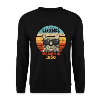 Les légendes sont nées en 1950 Anniversaire Cadeau - Sweat-shirt Unisexe - noir - Devant - Alina (178cm) & Michal (187cm)