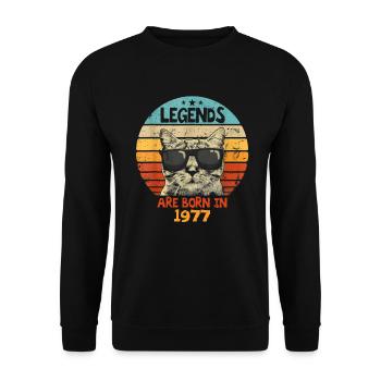 Les légendes sont nées en 1977 Anniversaire Cadeau - Sweat-shirt Unisexe - noir - Devant - Alina (178cm) & Michal (187cm)