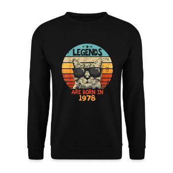 Die Legenden wurden 1978 geboren Jubiläumsgeschenk - Unisex Pullover - Schwarz - Vorne - Alina (178cm) & Michal (187cm)