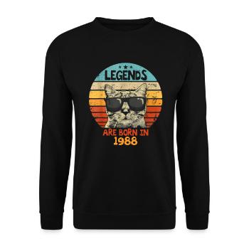 Les légendes sont nées en 1988 Anniversaire Cadeau - Sweat-shirt Unisexe - noir - Devant - Alina (178cm) & Michal (187cm)