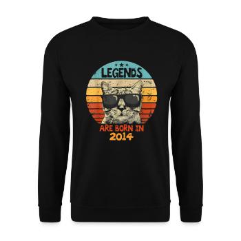 Les légendes sont nées en 2014 Anniversaire Cadeau - Sweat-shirt Unisexe - noir - Devant - Alina (178cm) & Michal (187cm)