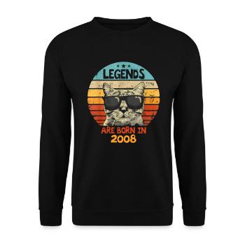 The legends were born in 2008 Anniversary Gift - Unisex Sweatshirt - black - Front - Alina (178cm) & Michal (187cm)