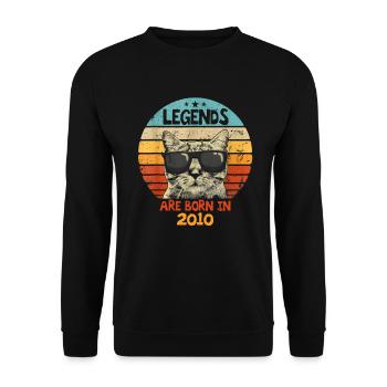 Les légendes sont nées en 2010 Anniversaire Cadeau - Sweat-shirt Unisexe - noir - Devant - Alina (178cm) & Michal (187cm)