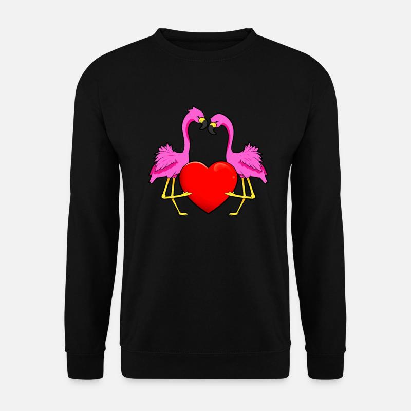 Flamingo Love - Unisex Pullover - Schwarz