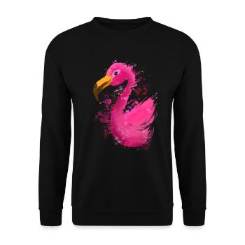 Colorful Flamingo - Unisex Sweatshirt - black - Front - Alina (178cm) & Michal (187cm)