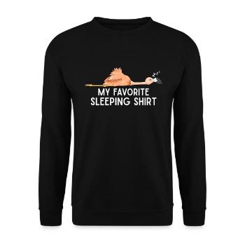 Flamingo Schlafen - Unisex Pullover - Schwarz - Vorne - Alina (178cm) & Michal (187cm)