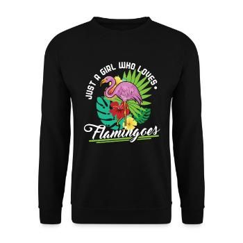 Flamingo Mädchen - Unisex Pullover - Schwarz - Vorne - Alina (178cm) & Michal (187cm)