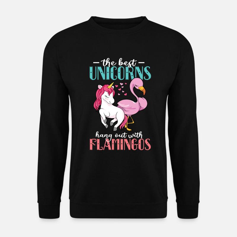 Flamingo Einhorn - Unisex Pullover - Schwarz