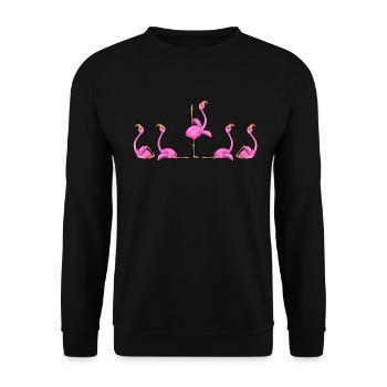 Flamingo Yoga - Unisex Pullover - Schwarz - Vorne - Alina (178cm) & Michal (187cm)