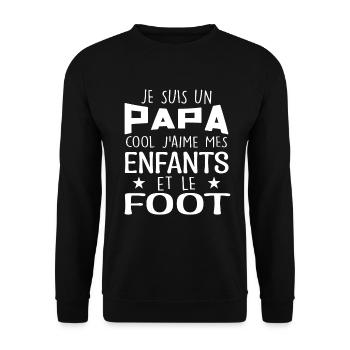Je Suis Un Papa Cool J'aime Mes Enfants Et Le Foot - Sweat-shirt Unisexe - noir - Devant - Alina (178cm) & Michal (187cm)